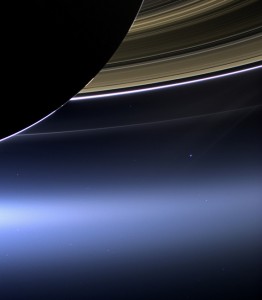 Earth and Moon seen from Saturn's Rings by the Cassini spacecraft on July 19, 2013.