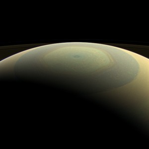 The characteristic hexagonal shape of Saturn's northern jet - stream.   Credit: NASA/JPL-Caltech/Space Science Institute